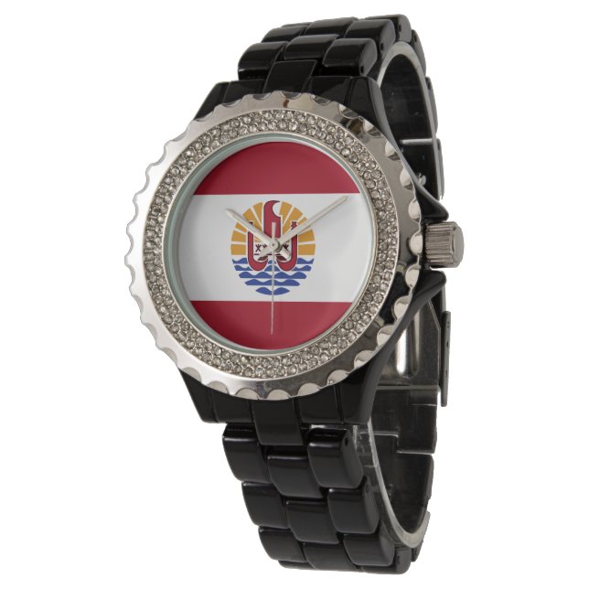 Fransk Polynesien flagga Armbandsur (Vinklad)