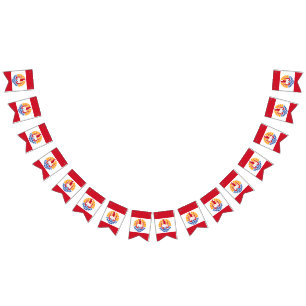 Fransk Polynesien flagga buntbanderoll