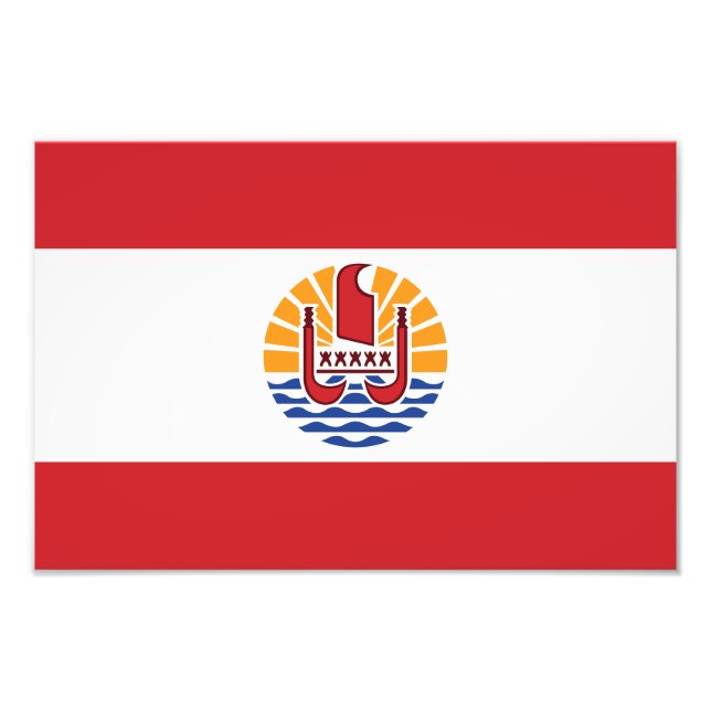 Fransk Polynesien Flagga Fototryck (Framsidan)
