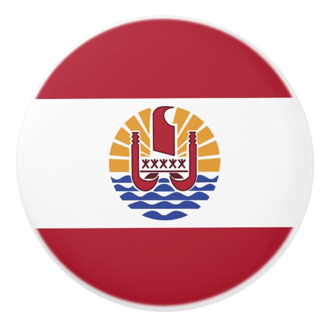Fransk Polynesien flagga Knopp (Framsidan)