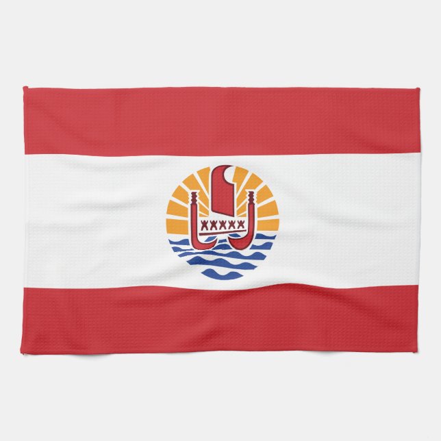 Fransk Polynesien Flagga Kökshandduk (Horisontell)