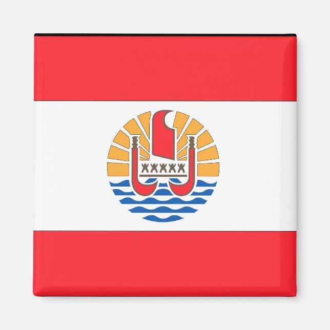 Fransk Polynesien Flagga Magnet (Framsidan)