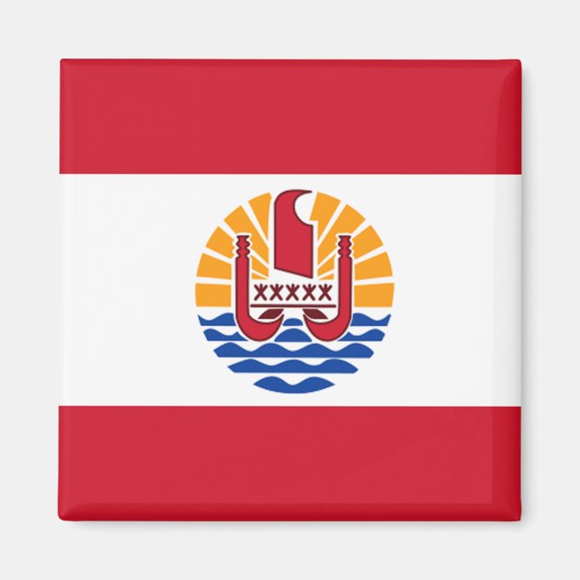 Fransk Polynesien Flagga Magnet (Framsidan)