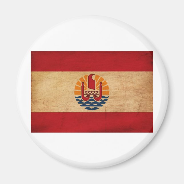 Fransk Polynesien Flagga Magnet (Framsidan)