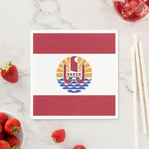 Fransk Polynesien flagga Pappersservett