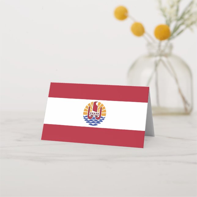 Fransk Polynesien flagga Placeringskort (Framsida)