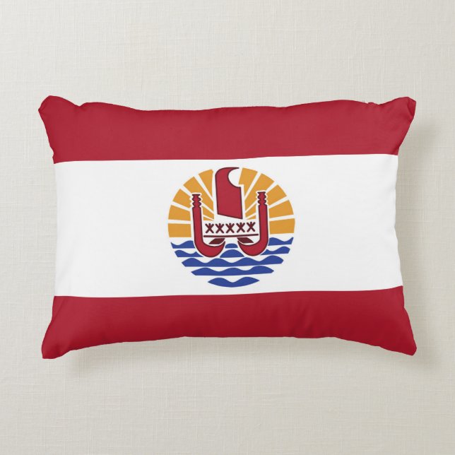 Fransk Polynesien flagga Prydnadskudde (Framsidan)