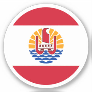 Fransk Polynesien Flagga Round Sticker Klistermärken