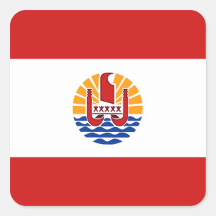 Fransk Polynesien Flagga Sticker Fyrkantigt Klistermärke