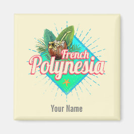 Fransk Polynesien Pacific Vintage Souvenir Magnet