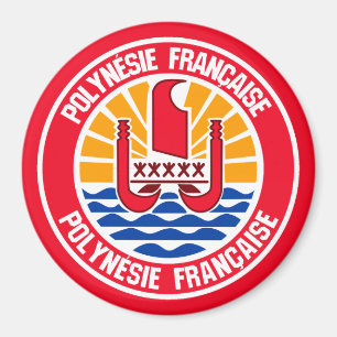 Fransk Polynesien Rund Emblem Magnet