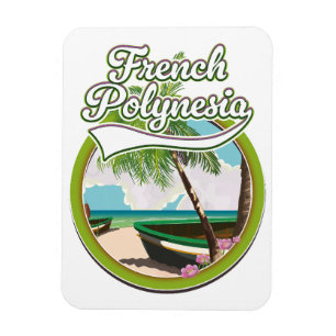 Fransk Polynesiens resande logotyp. Magnet