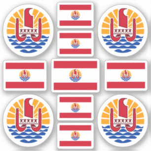 Fransk Polynesiska symboler / jacka av arm och fla Klistermärken