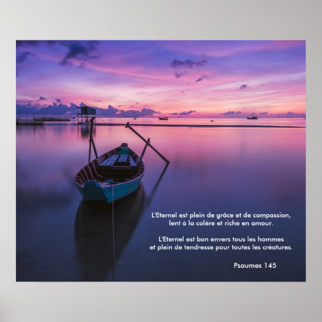 (Fransk) Poster ... Psalm 145 Lila Serene (Framsidan)