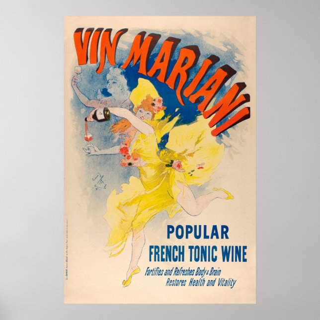 Fransk Poster: Vin Mariani, Fransk Tonic Vin Poster (Framsidan)