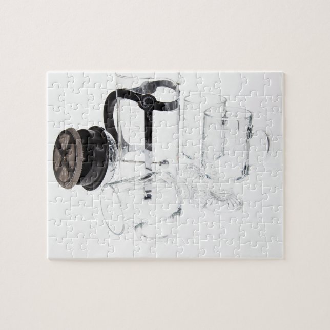 Fransk press (cafetière à piston) pussel (Horisontell)