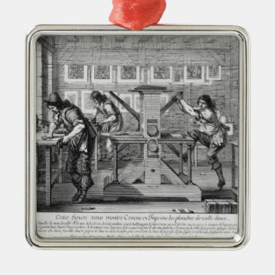 Fransk printingpress, 1642 julgransprydnad metall