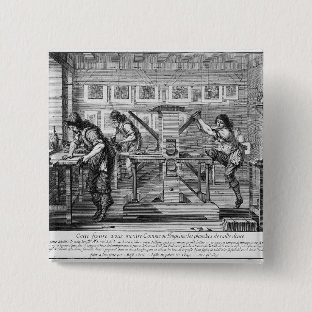 Fransk printingpress, 1642 knapp (Framsida)