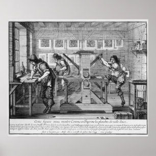 Fransk printingpress, 1642 poster