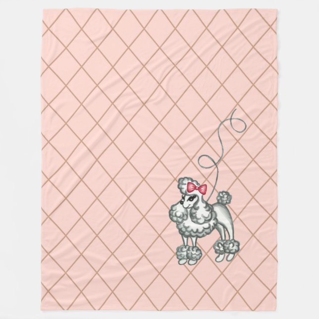 Fransk Pudel Blanket Fleecefilt (Framsidan)