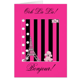 Fransk pudel hälsningskort