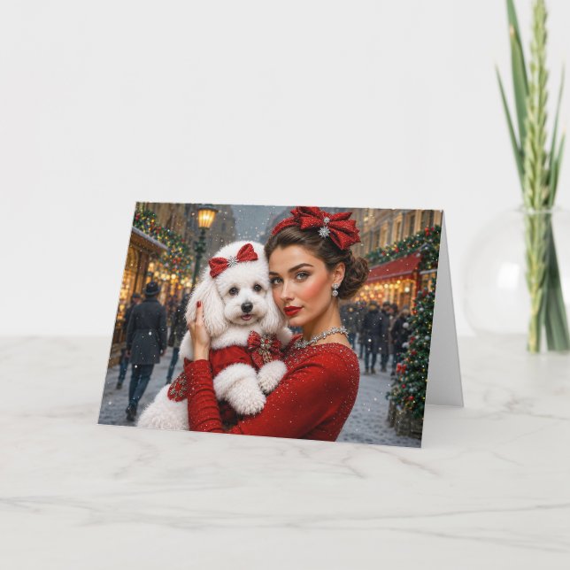Fransk Pudel  Helgkort (Framsida)