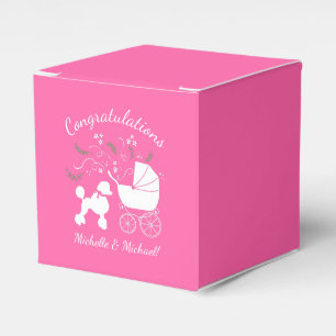 Fransk Pudel Hund Baby Shower Puppy Rosa Girl Girl Presentaskar