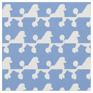 Fransk Pudel Hund Silhouette Pet Light Blue Tyg