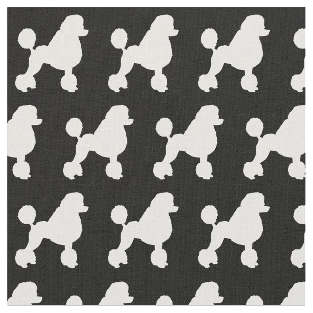Fransk Pudel Hund Silhouette Pet Tyg (Närbild)