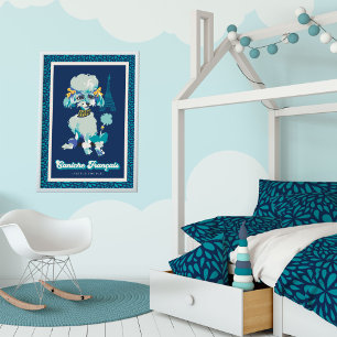 Fransk Pudel Vintage Artwork Poster