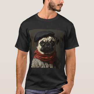 Fransk Pug - Paris 1920-talets Pug - Stilig Djurko T Shirt