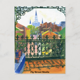 Fransk Quarter Balcony, Fig Street Studio Vykort