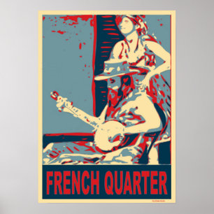 Fransk Quarter Banjo Player Poster