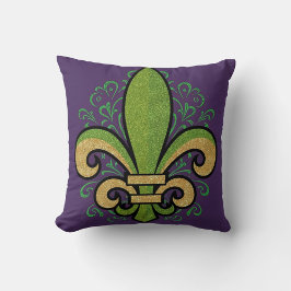 Fransk Quarter fleur-de-lis Mardi Gras lila Kudde