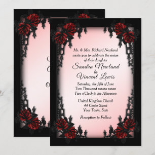 Fransk Quarter Goth Wedding bjudande Inbjudningar