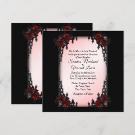 Fransk Quarter Goth Wedding bjudande Inbjudningar