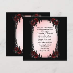 Fransk Quarter Goth Wedding bjudande Inbjudningar