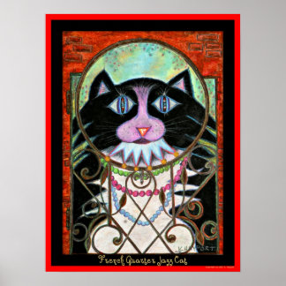 Fransk Quarter Jazz Cat Poster