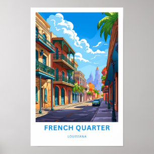 Fransk Quarter louisiana Travel Skriv ut Poster