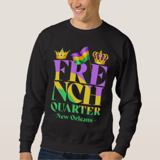 Fransk Quarter New Orleans Louisiana Vintage Mard Lång Ärmad Tröja