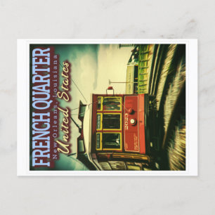 FRANSK QUARTER - STREETCARS NEW ORLEANS LOUISIANA VYKORT