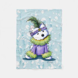 Fransk Quarter Westie KiniArt Fleece Blanket