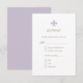 Fransk ReEmergency Lila Fleur de Lis Chic OSA Kort
