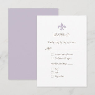 Fransk ReEmergency Lila Fleur de Lis Chic OSA Kort