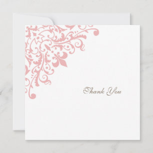 Fransk ReEmergency Rosa Fleur de Lis Square Bröllo Tack Kort
