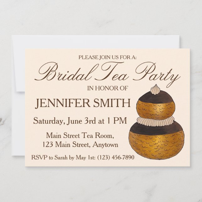 Fransk Religieuse Chouxbakelse Eftermiddags Te Par Inbjudningar (Framsida)