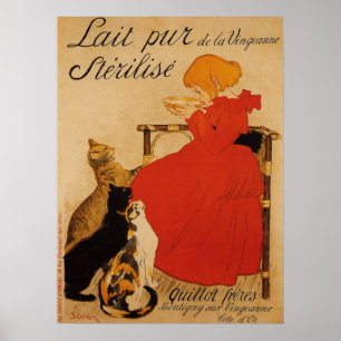 Fransk ren mjölkaffisch poster