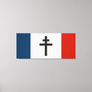 Fransk resistens flagga Frankrike symbol krig kor Canvastryck