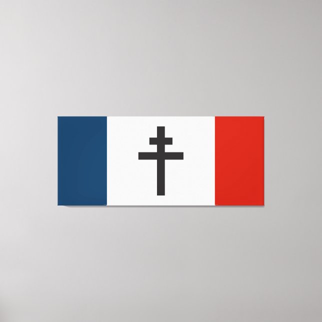 Fransk resistens flagga Frankrike symbol krig kor  Canvastryck (Framsida)