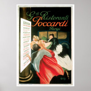 Fransk Restauranger Vintage Food and Art Poster